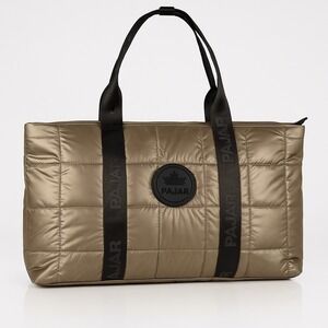 PAJAR‎ TUOIS Quilted Metallic Gold Tote Bag